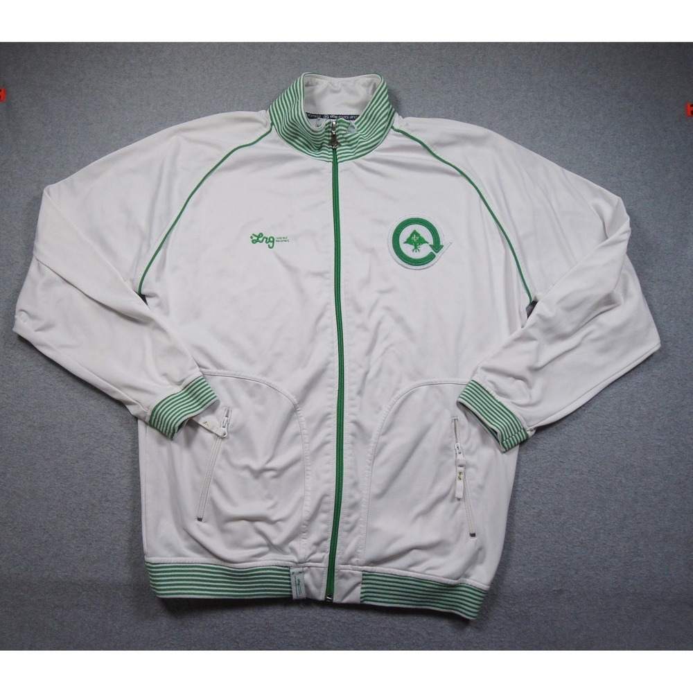 Vintage LRG Jacket Mens 2XL XXL White Track Full Zip Lifted Research Group Y2K